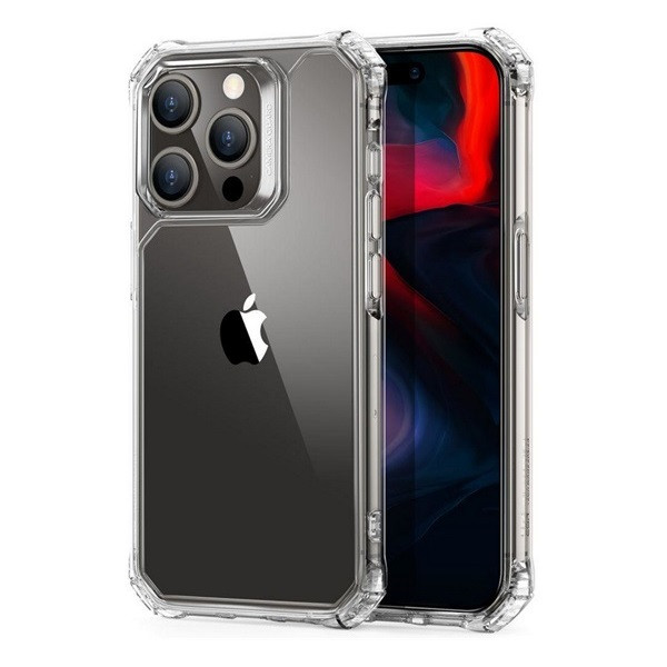 Apple iPhone 15 Pro Max, Szilikon tok, műanyag hátlappal, légpárnás sarok, közepesen ütésálló, ESR Air Armor, átlátszó (4894240178188)