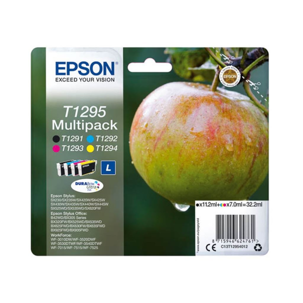 Epson Apple T1295 blækpatron 1 stk Original Sort, Blå, Magenta, Gul