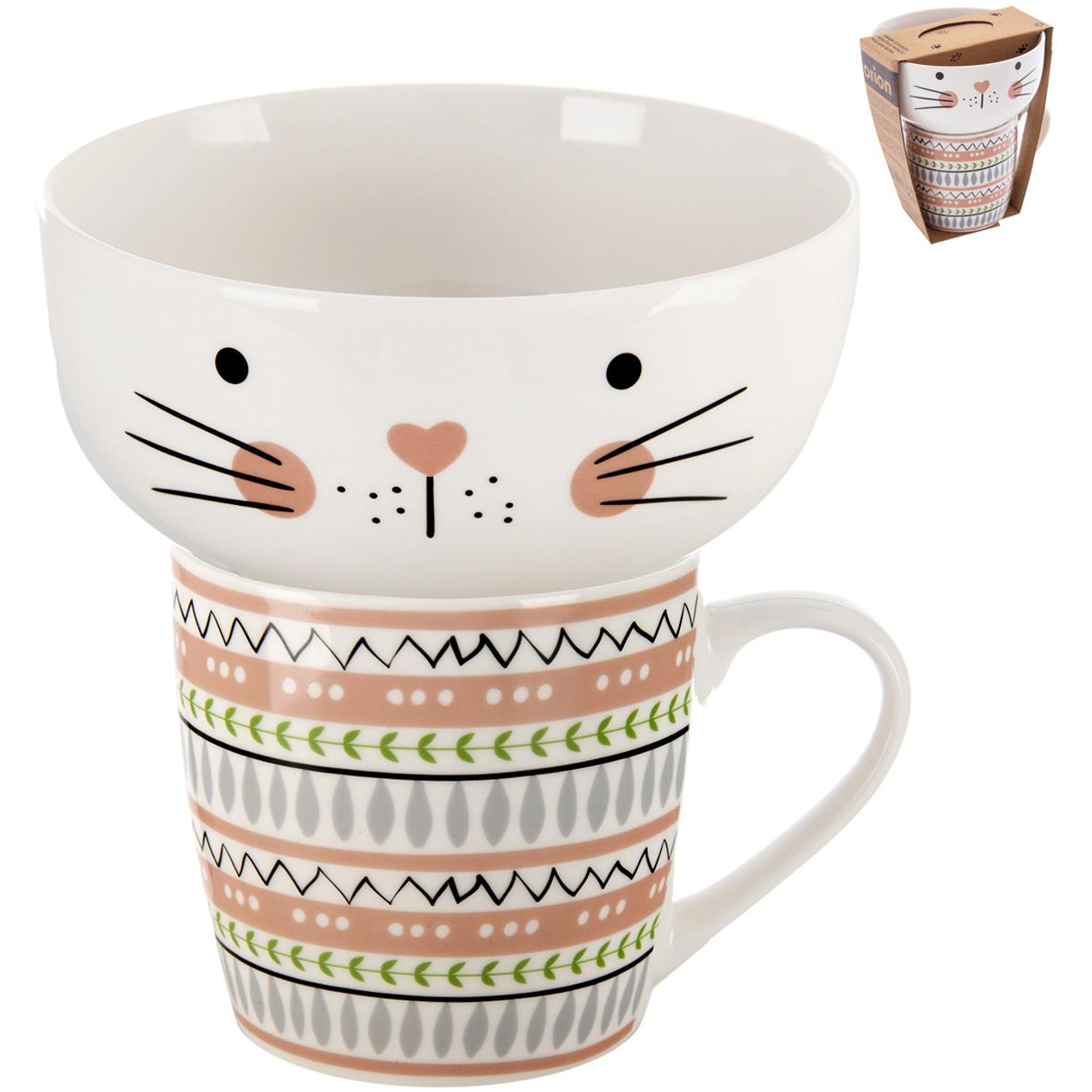 ORION bögre + tálka, cica, 0,35 l készlet (129643)