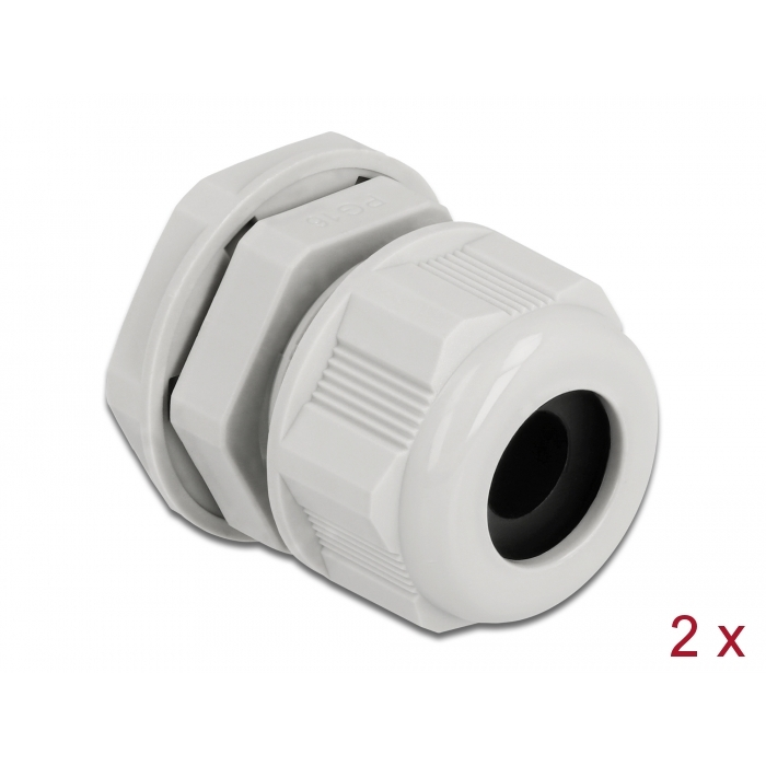 Delock Kábel tömszelence PG16 kerek kábelekhez 2 db. Szürke (60366) (60366)