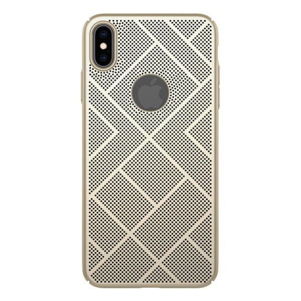 NILLKIN AIR műanyag telefonvédő (gumírozott, lyukacsos, logo kivágás) ARANY [Apple iPhone XS Max 6.5] (5996457816309)