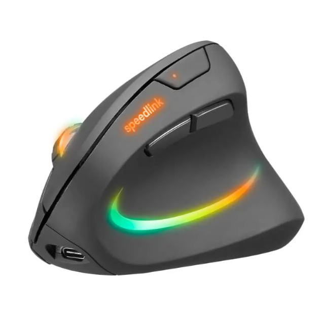 Speedlink Piavo Pro vezeték nélküli ergonomikus vertikális egér fekete (SL-630026-BK)