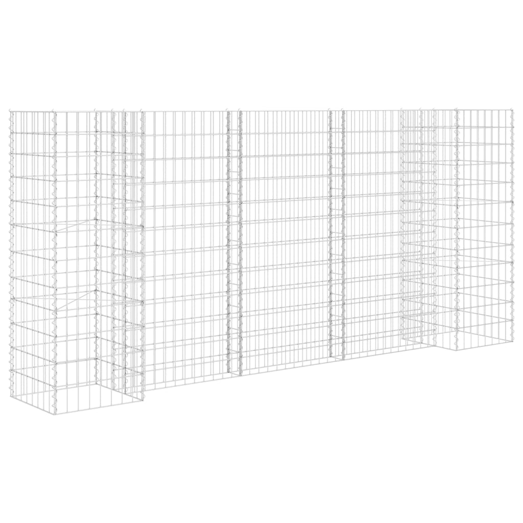 H alakú acéldrót virágtartó gabion 260 x 40 x 120 cm (145662)