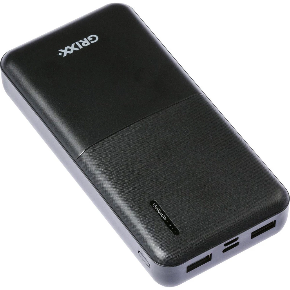 Външна батерия Grixx GREXTBP15PDB02 15 000 mAh, черна