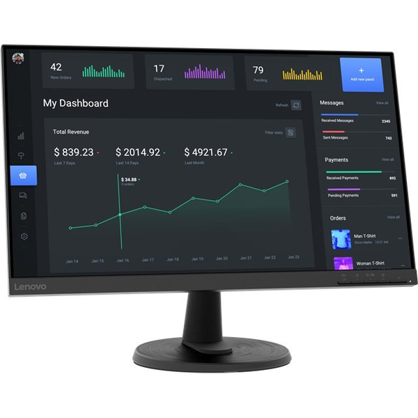 Lenovo C24-40 LED display 60,5 cm (23.8") 1920 x 1080 pixel Fuld HD Sort