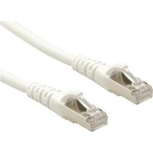 Roline 21.15.2864 RJ45 omrežni kabel\, Patch kabel cat 6a S/FTP 1.50 m bela\, rdeča  1 kos