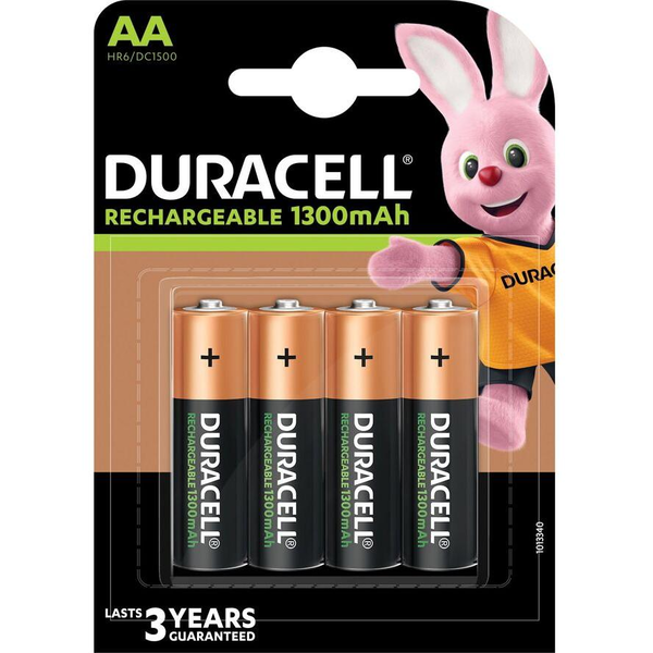 Duracell 4 LR06 1300mAh Genopladeligt batteri Nikkel-Metalhydrid (NiMH)