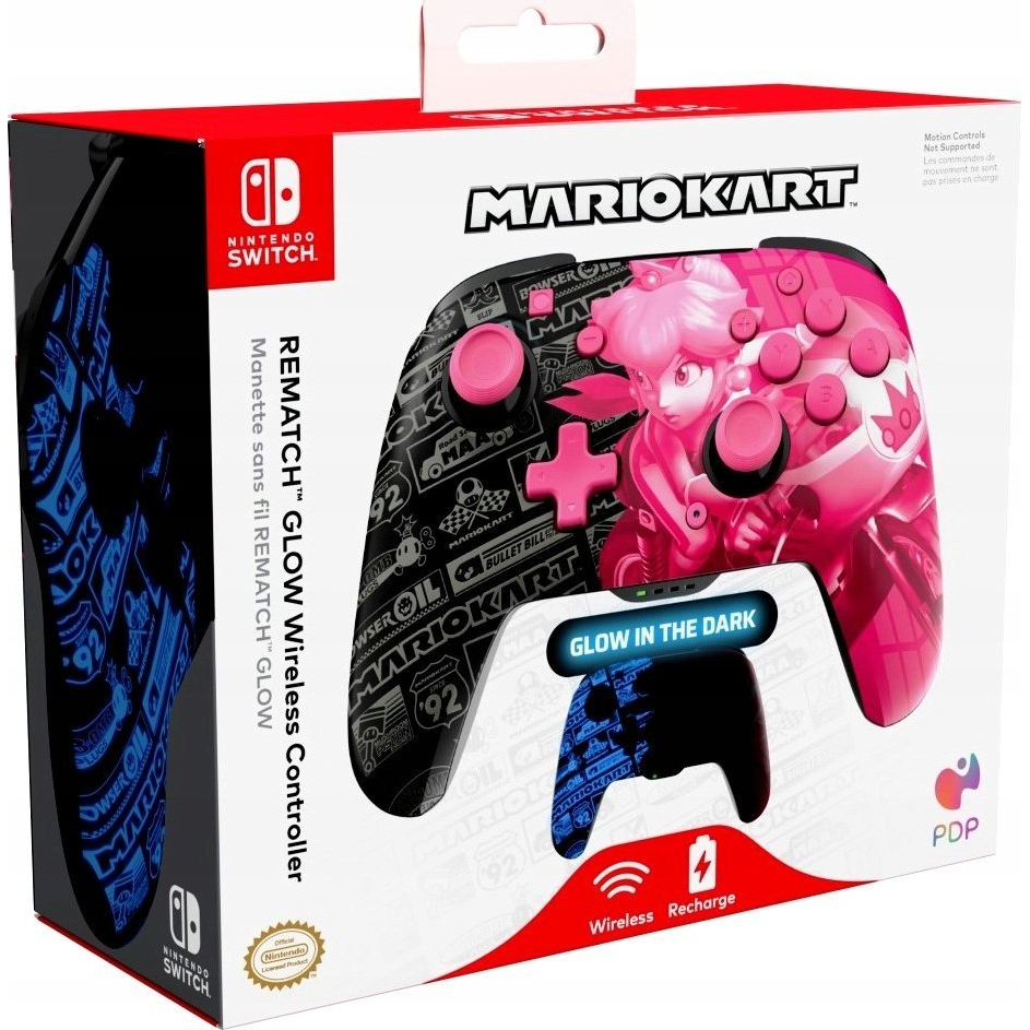 PDP Rematch Glow Čierna, Ružová Gamepad Analógový/digitálny Nintendo Switch, Nintendo Switch OLED (S7834483)