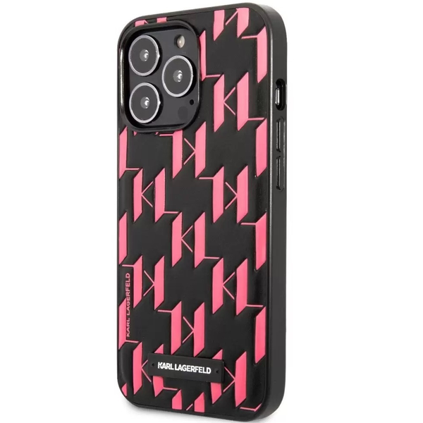 Apple iPhone 13 Pro, Пластмасов заден капак, Monogram pattern, Karl Lagerfeld Monogram Plague, черен/розов (XP126263)