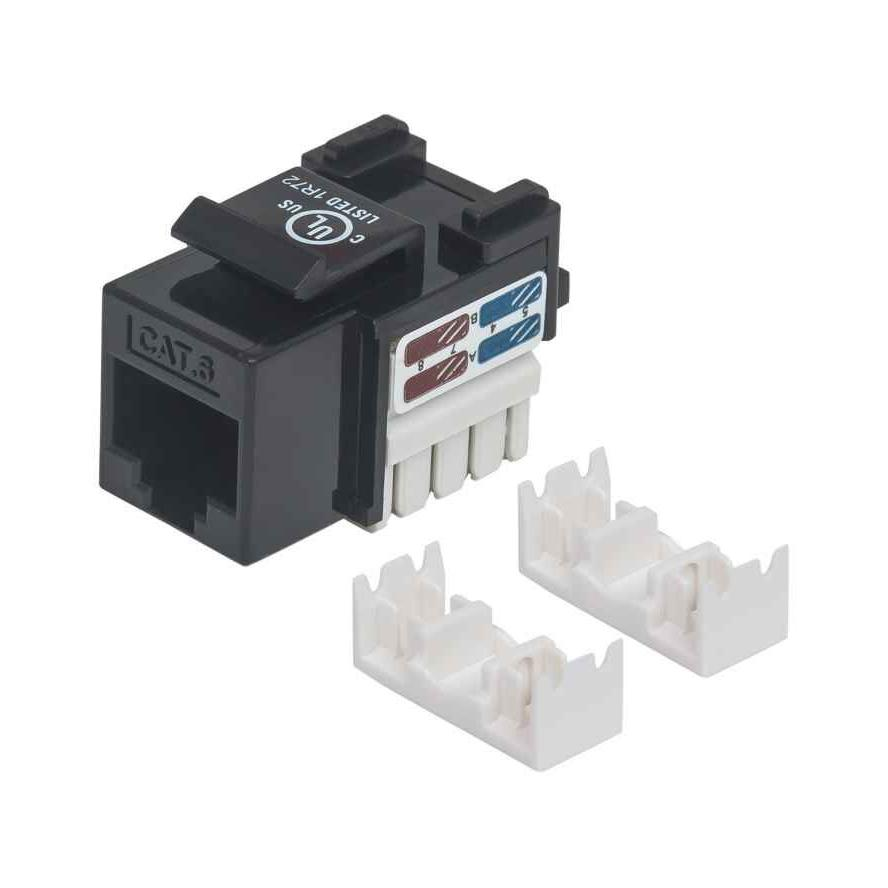 INTELLINET Keystone Jack Cat6 Punch-down UTP schwarz (210720)