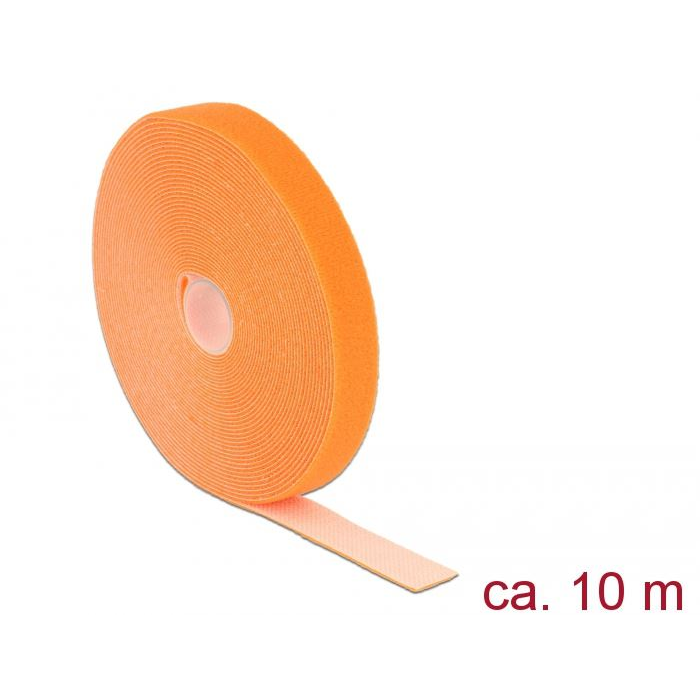 Delock 18748 tépőzáras kábelkötegelő 10m narancssárga (18748)