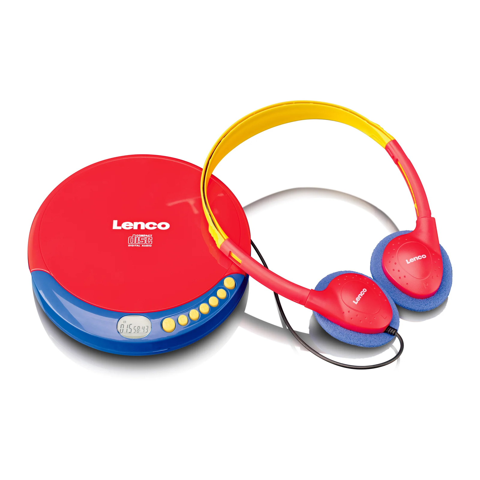 Lenco CD-021KIDS Discman Hordozható CD lejátszó - Kék/Piros (CD021KIDS)