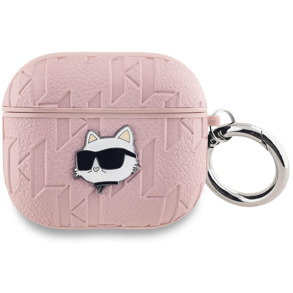 Karl Lagerfeld Embossed Choupette Head AirPods 3 rózsaszín PU tok (KLA3PGCHPP)