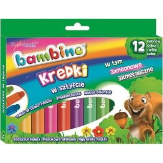 BAMBINO Stick Zsírkréták 12 Színben