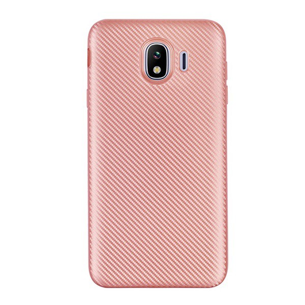 Szilikon telefonvédő (karbon minta) ROZÉARANY [Samsung Galaxy J4 (2018) SM-J400F] (5996457786053)