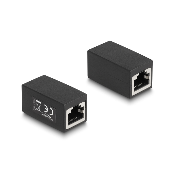 Delock Adapter RJ45 anya - RJ45 anya Cat.6, fekete (88003) (88003)