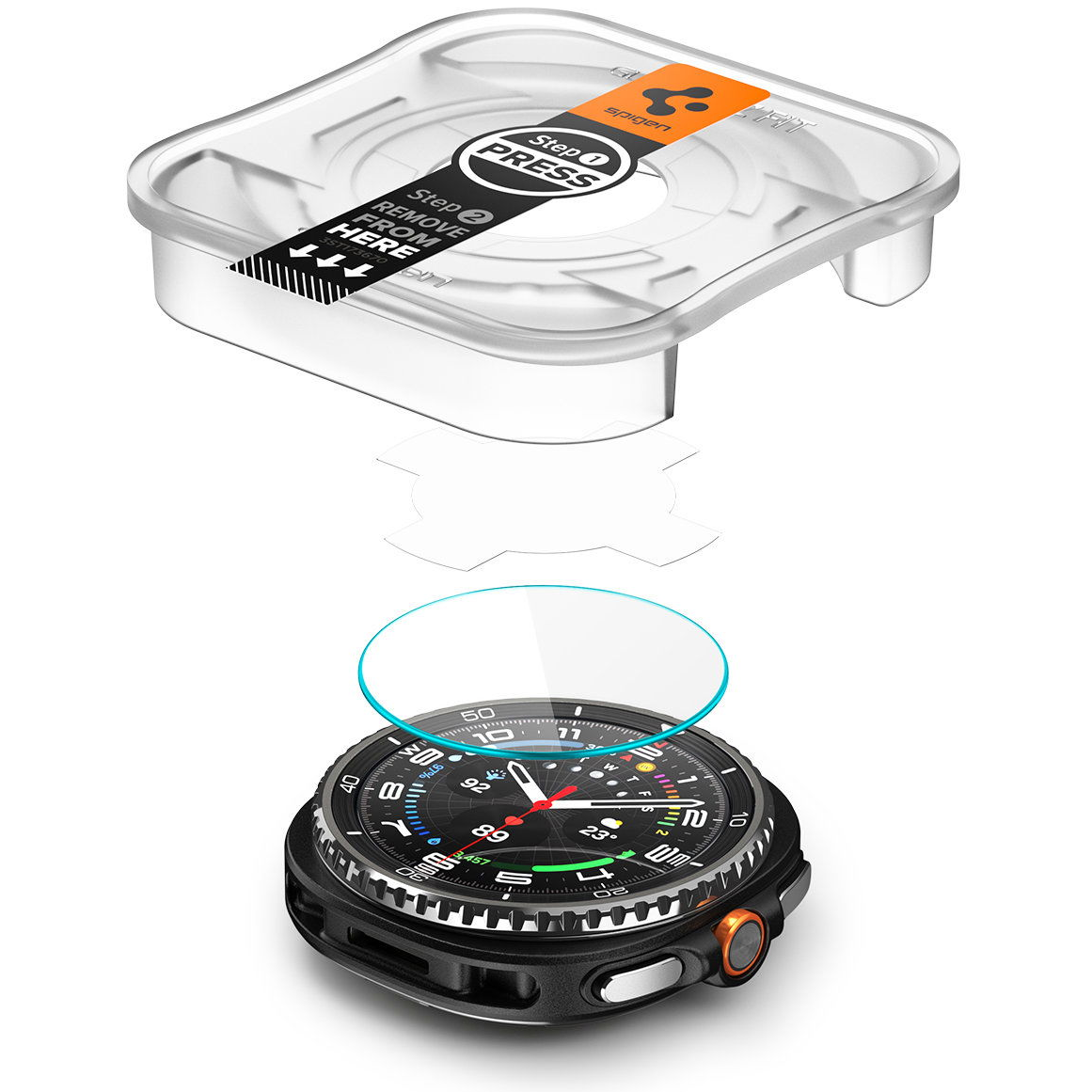 Spigen Glass tR EZ Fit 2 Pack Transparency Samsung Galaxy Watch 8 Classic üvegfólia - 46 mm (AGL09877)