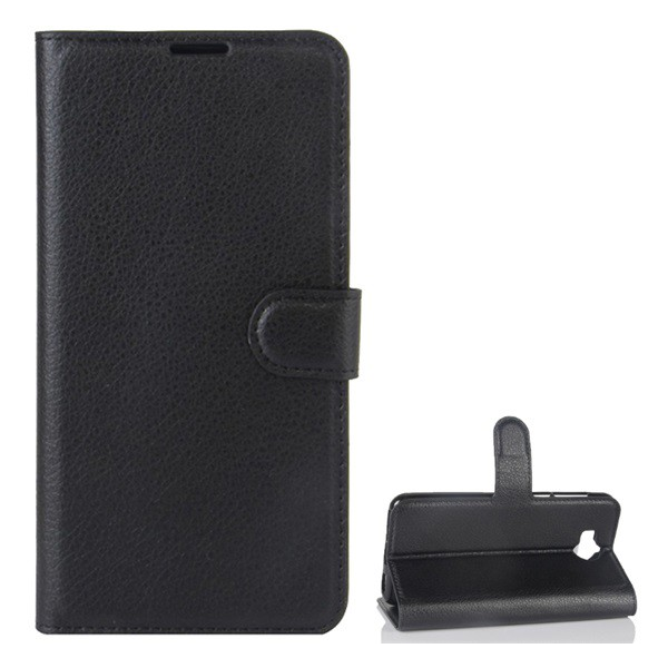 Tok álló, bőr hatású (FLIP, oldalra nyíló, asztali tartó funkció, prémium) FEKETE [Huawei Y5 (2017)] (5996457739974)