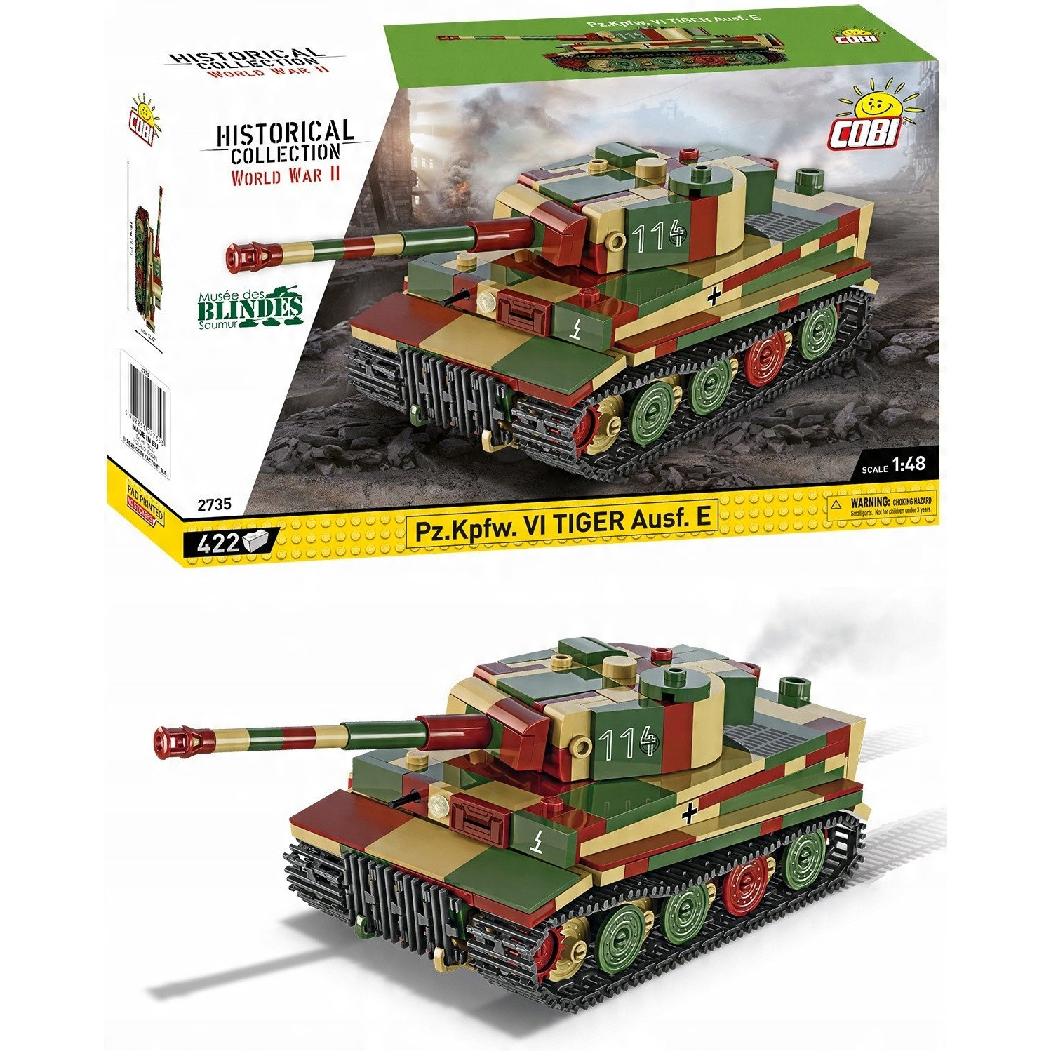 Cobi 2735 II WW Pz.Kpfw. VI Tiger Ausf. E 2in1 1:48 (COBI-2735)