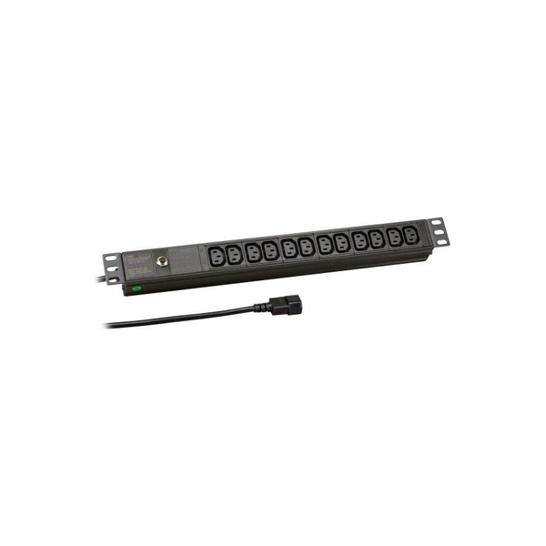 EFB 19" 1HE Steckdosenleiste für USV 12xC13, Zuleitung C14