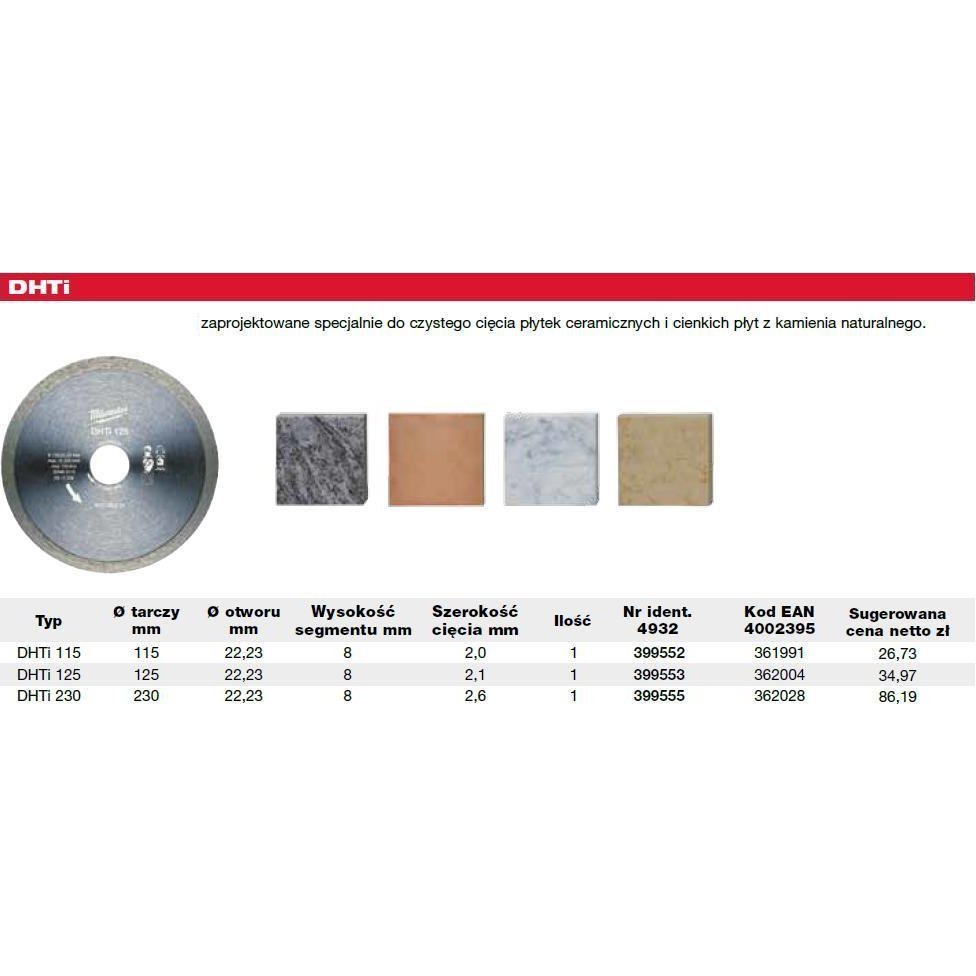 Milwaukee 4932399553 DHTi Gyémánt Vágótárcsa - 125 x 22,23 mm (4932399553)