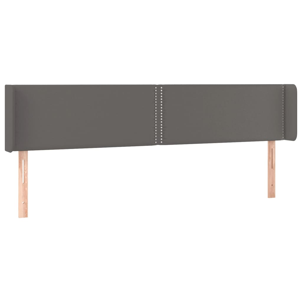 szürke műbőr szárnyas fejtámla 183x16x78/88 cm (3118734)