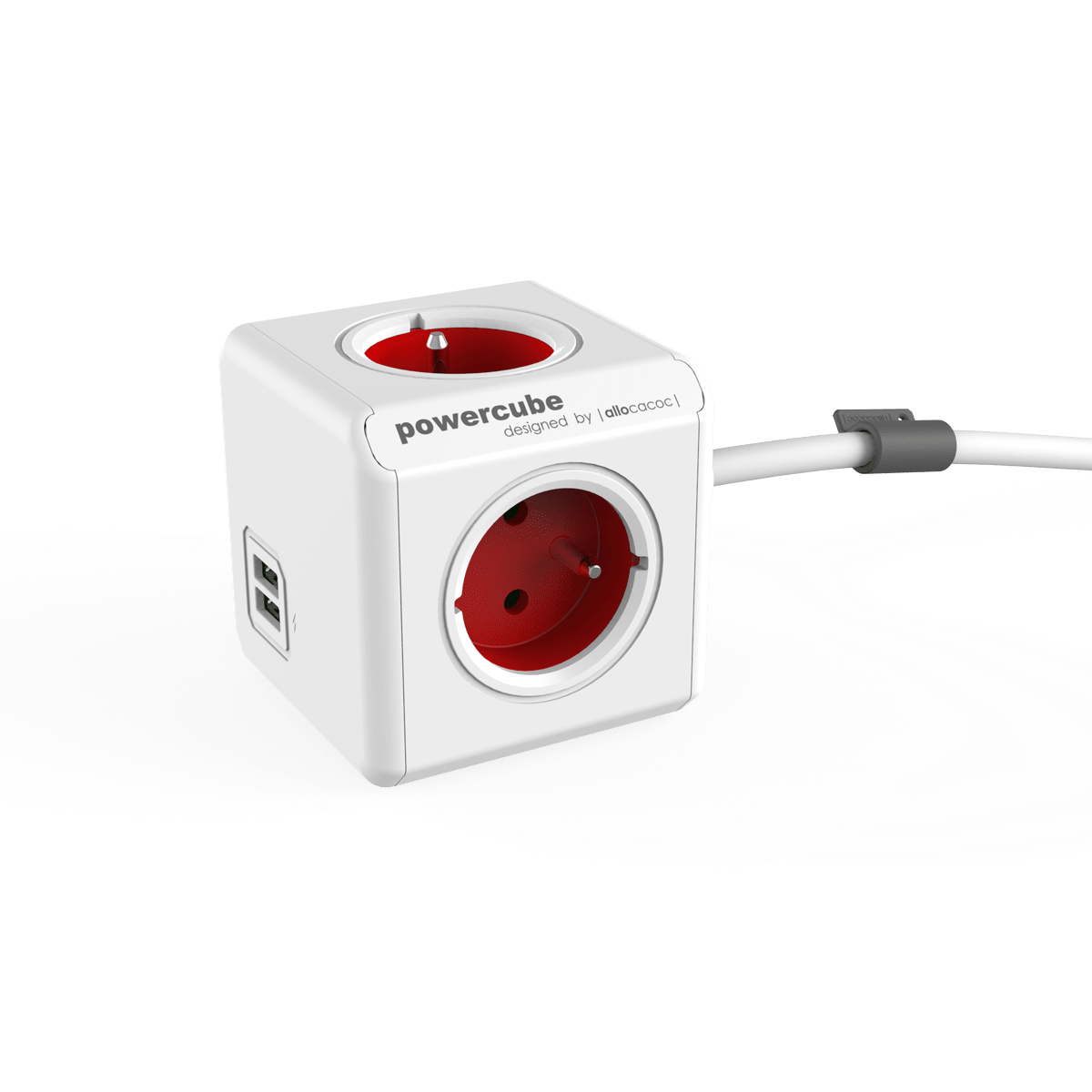 Allocacoc PowerCube Original 4-es elosztó 2 USB porttal 1.5m (2402RD/FREUPC)