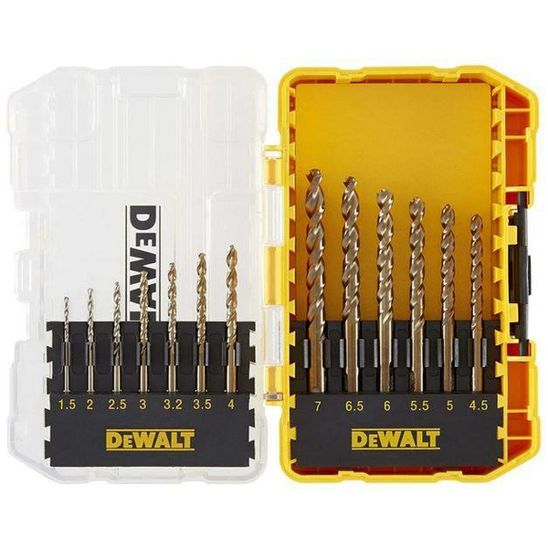 Set 13 burghie, DeWalt, 1.5-7mm, Auriu
