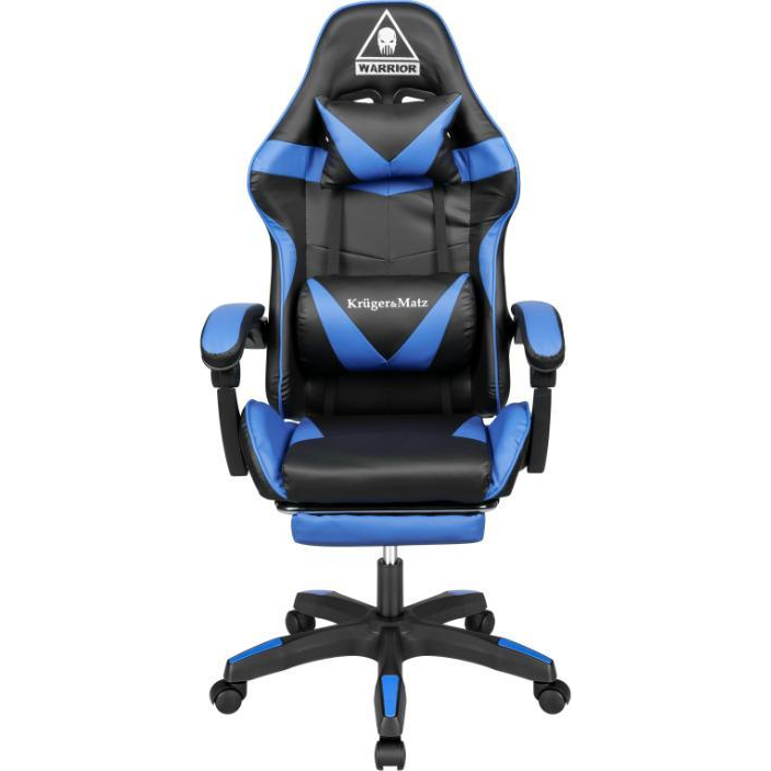 Kruger&Matz Warrior GX-150 Gamer Szék Lábtartóval Fekete-Kék (KM0790-BL)