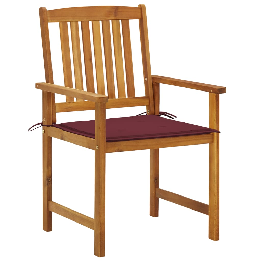 2 db tömör akácfa kerti szék párnával (3061185)