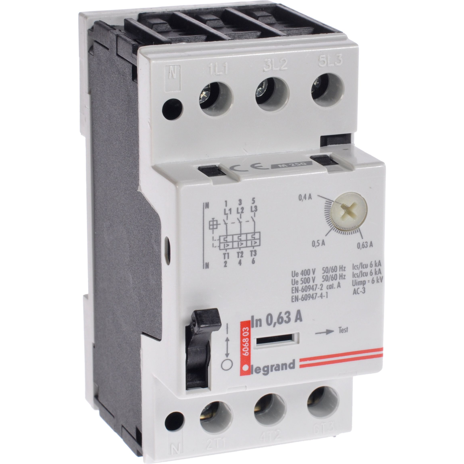Legrand MOTOROVÝ VYPÍNAČ M250 3P 0,12kW 0,4 - 0,63A 606803