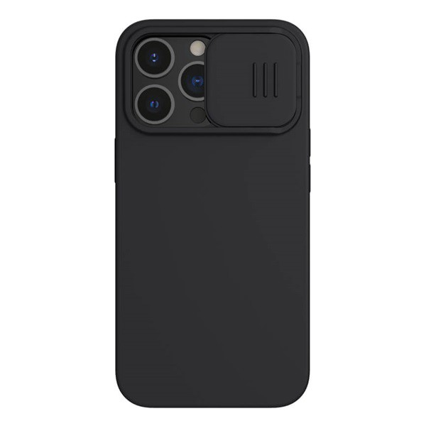 Силиконов протектор за телефон Apple iPhone 13 Pro Nillkin Camshield Silky (матиран, плюшен интериор от микрофибър, защита на камерата, екологичен) черен
