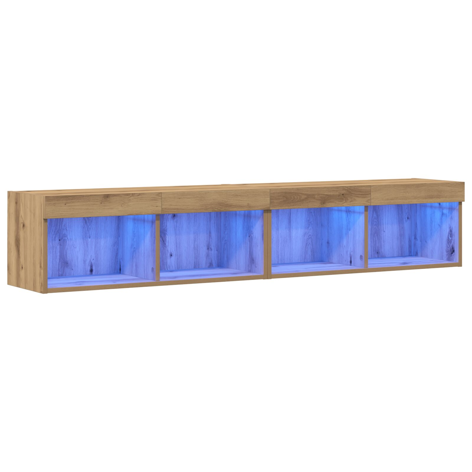 LED lámpás TV fali szekrény 2 db Artisan tölgy 80x30x30 cm (862203)
