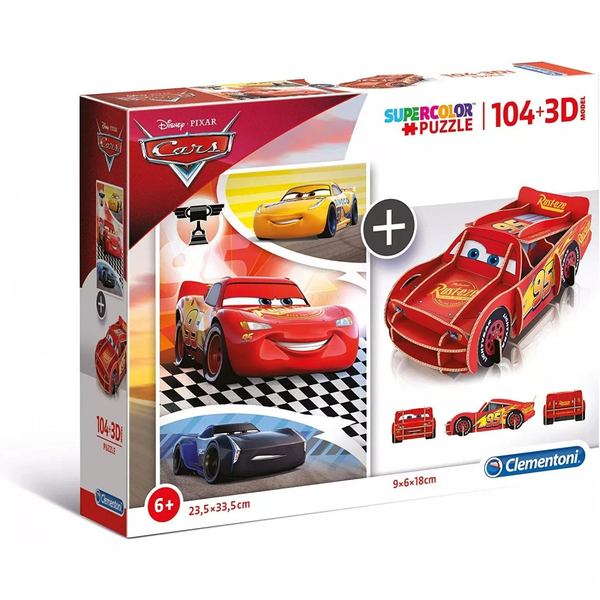 Clementoni Cars 3D пъзел 104 броя Телевизия/филми