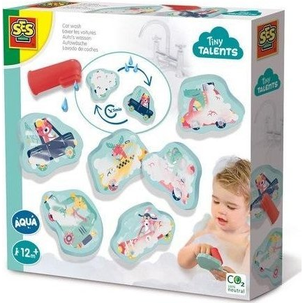 SES Creative Tiny Talents Car wash Стикер за баня Многоцветен