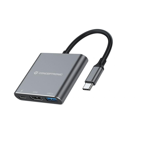 Conceptronic DONN18G dokovacia stanica a replikátor portov Kábel USB 3.2 Gen 1 (3.1 Gen 1) Type-C Šedá