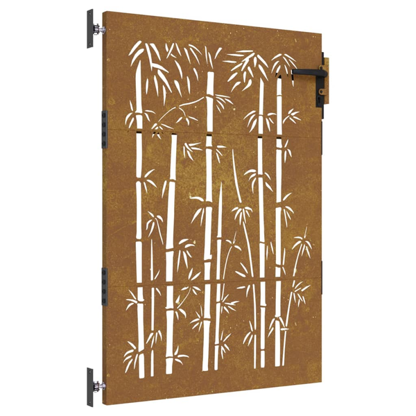 bambuszmintás corten acél kerti kapu 85 x 150 cm