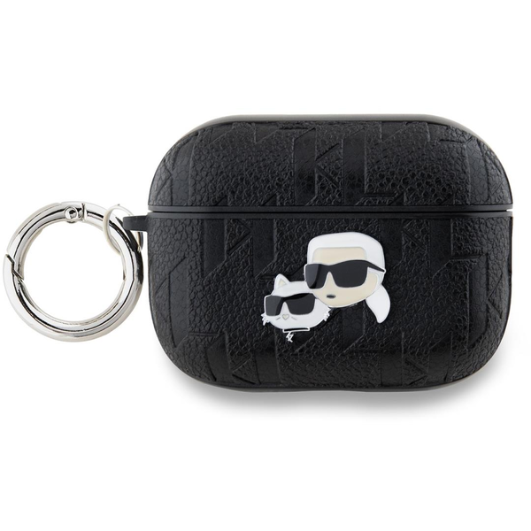 Karl Lagerfeld Embossed Karl and Choupette Heads AirPods Pro 2 fekete PU tok