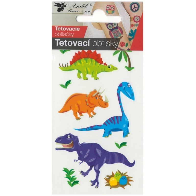 Lemosható tetováló matrica - Vidám kis dinók (1106)
