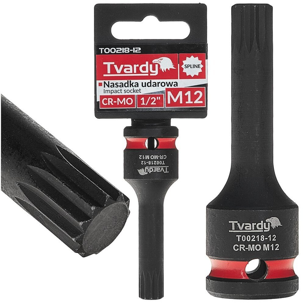 Tvardy Nasadka udarowa SPLINE 1/2" M12 CR-MO (10/100)