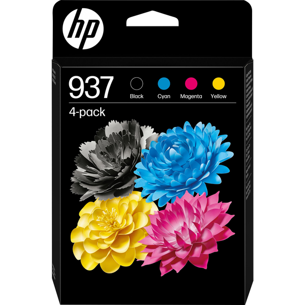 HP 937 4-Pack CMYK(4) Original Ink Cartridge blækpatron Standard udbytte Sort, Blå, Magenta, Gul
