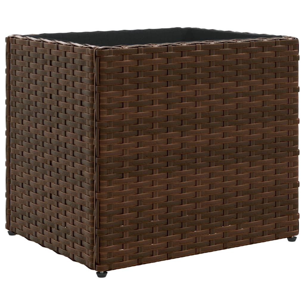 barna polyrattan kerti ültetőláda 36x30x32 cm (366426)