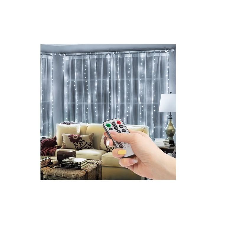 Family Decor 58905B Kül-/Beltéri LED fényfüggöny 3x3m - Hideg fehér (58905B)