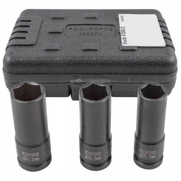 Zestaw nasadek udarowych cienkościennych 1/2" (6-kątnych) 3el. (17,19,21mm)