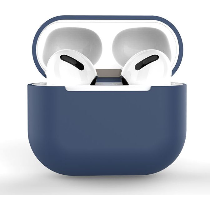 AirPods 2 Tok / AirPods 1 Szilikon Puha Tok Fejhallgatóhoz Kék (C Tok) (9145576238554)