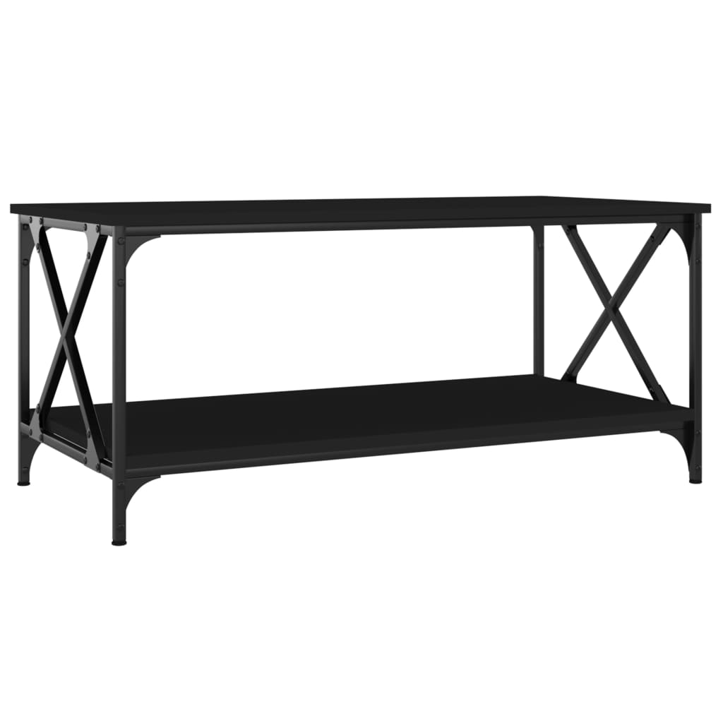 fekete szerelt fa dohányzóasztal 100 x 50 x 45 cm (823307)
