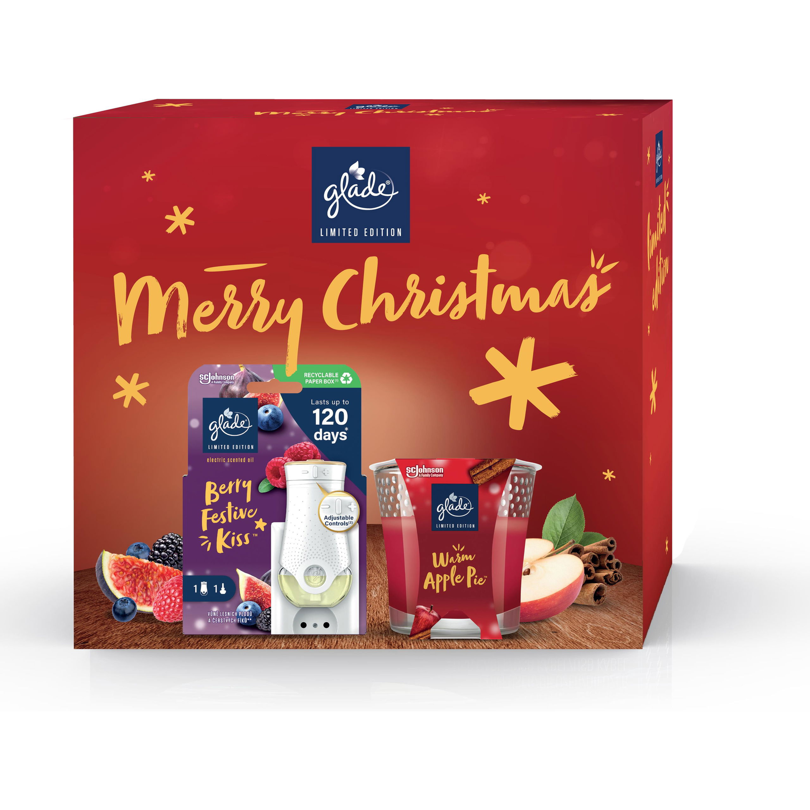 GLADE Candle Apple Pie + Electric Berry Festive 112 g + 20 ml (5000204373424)