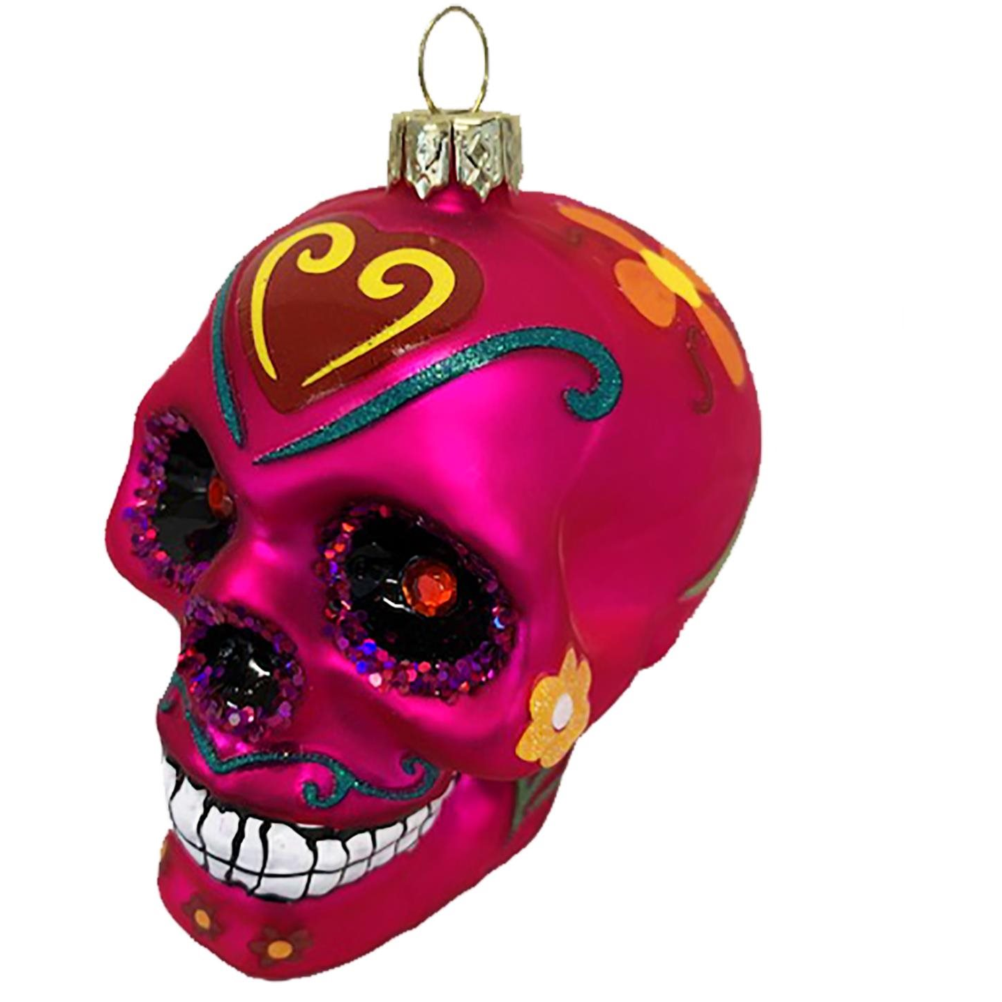 LAALU Dísz koponya dekorációval rózsaszín 9 cm (LAU-1417)