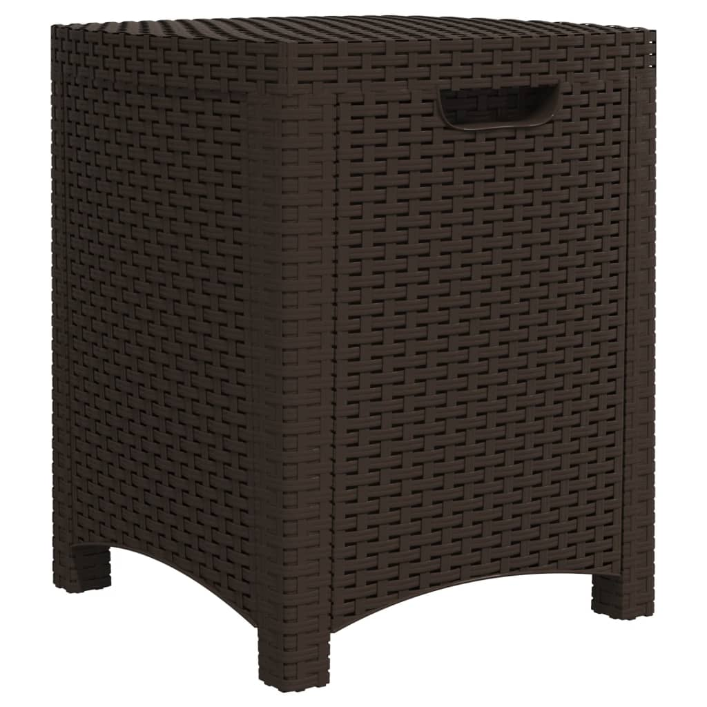barna PP rattan kerti tárolóláda 39 x 39 x 46 cm (318234)