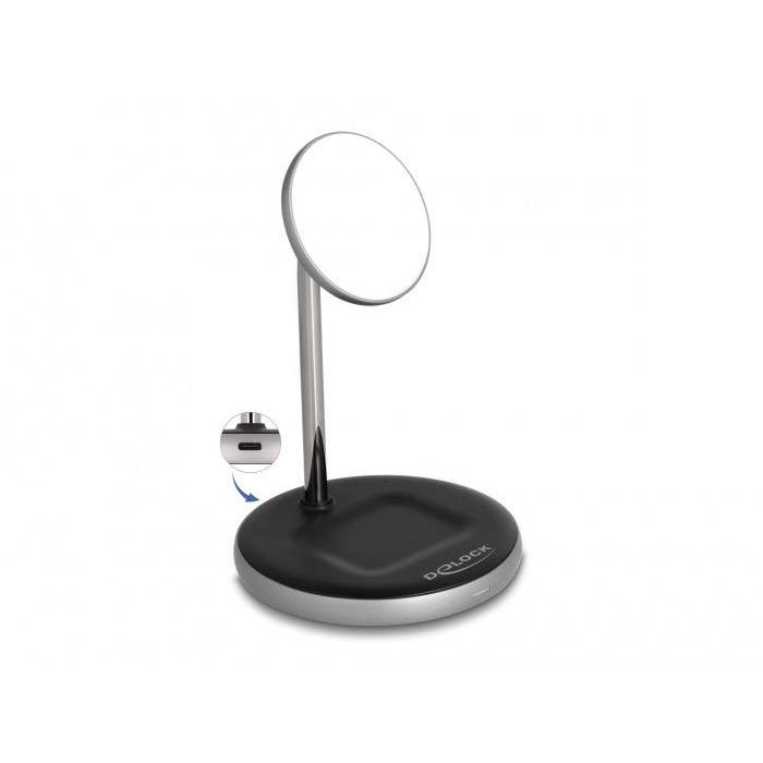 Delock vezeték 2in1 nélküli töltő 5 W / 7,5 W / 10 W / 15 W Qi (66468) (delock66468)